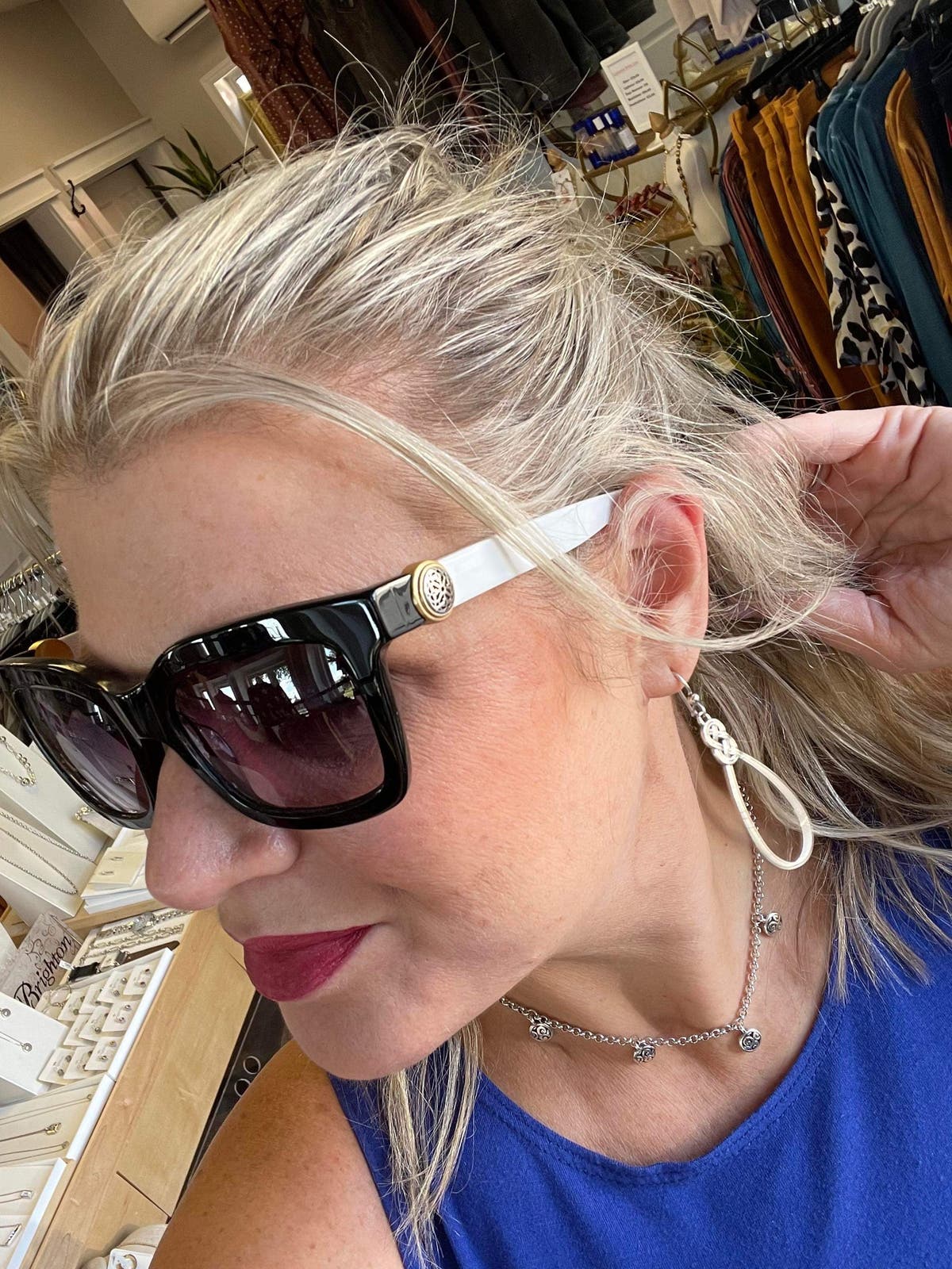 Brighton Ferrara Two Tone Sunglasses Brown Peach Purple Gradient 53-19 Mosaic Two Tone Sunglasses - Brighton main image 3