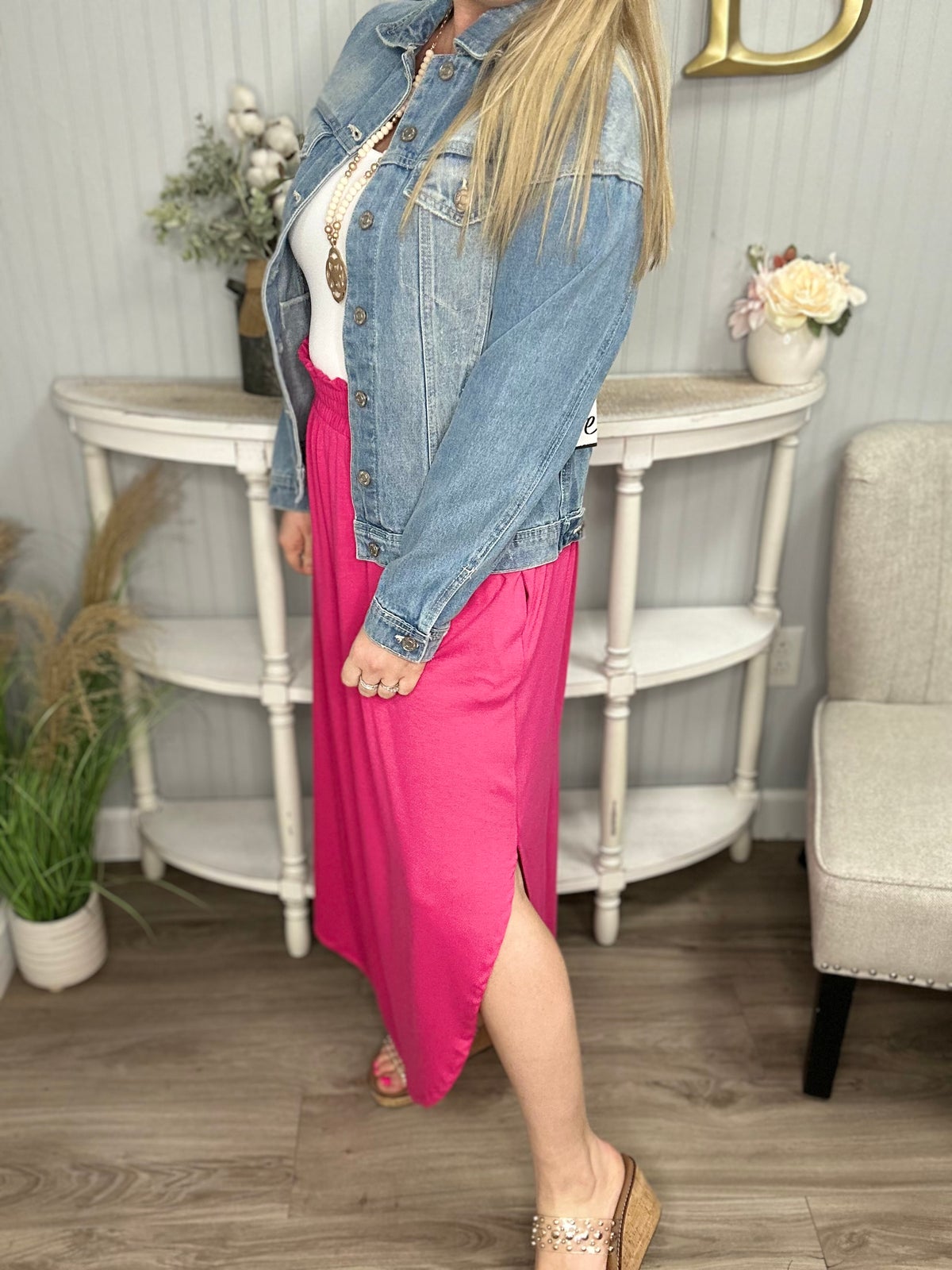 Z Side Slit Maxi Skirt | Kaley Jase Boutique