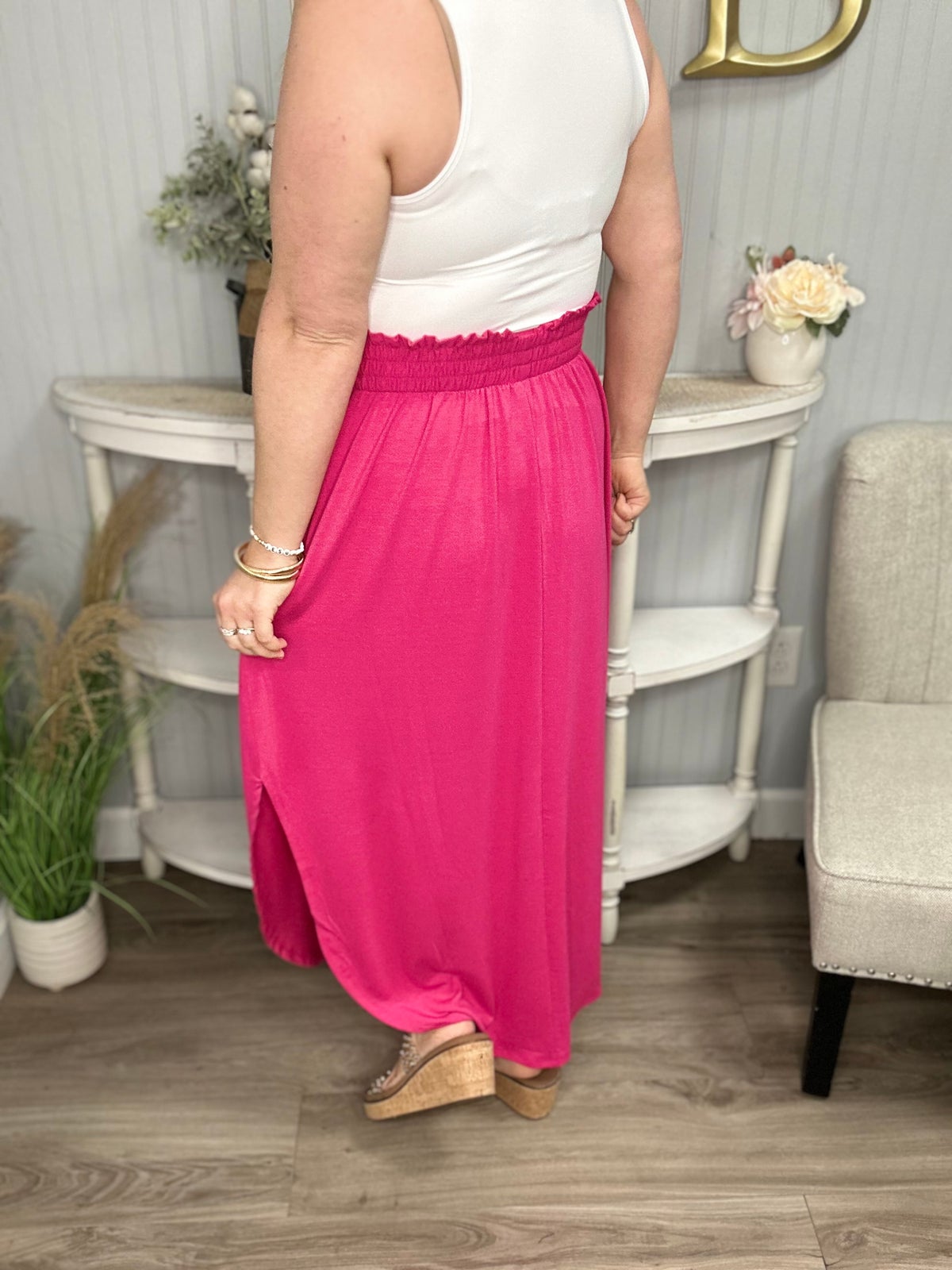 【WONDER WONDER】Erom side slit maxi long skirt Z Side Slit Maxi Skirt | Kaley Jase Boutique