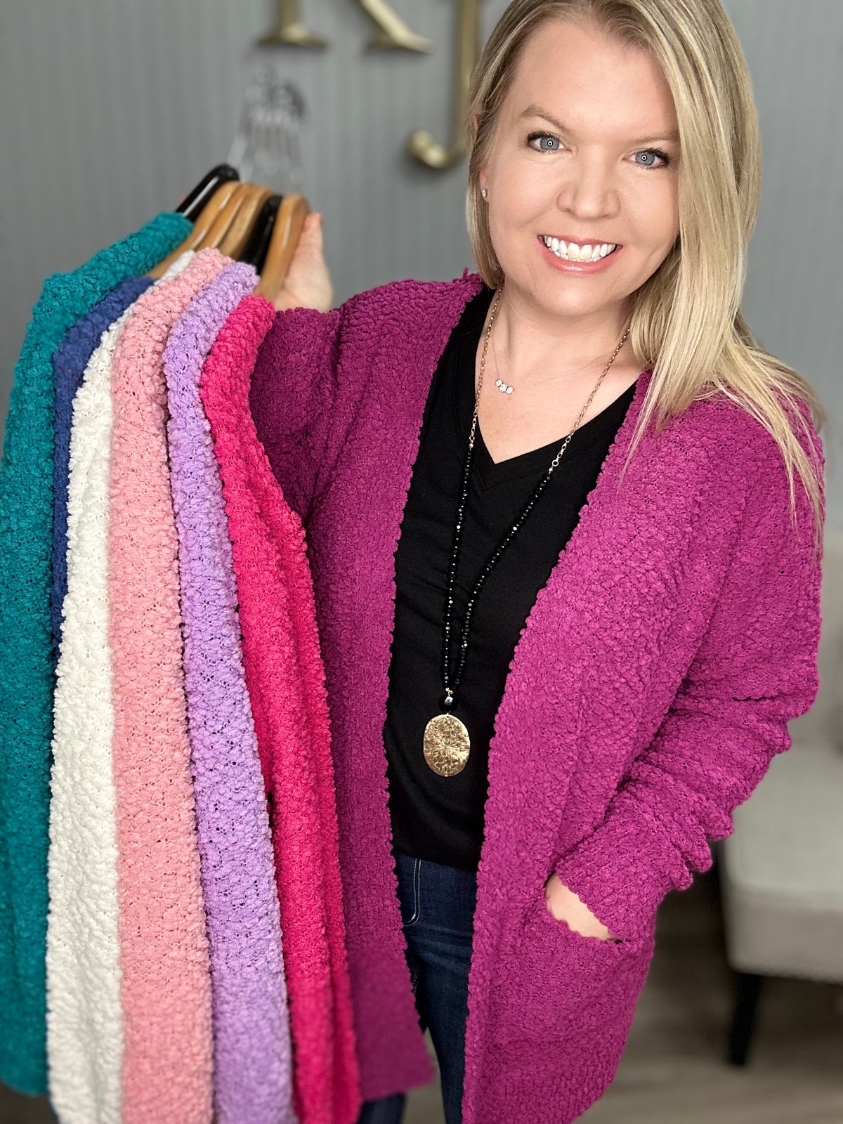 トップス Blurred Clothing Co. POPCORN CARDIGAN RESTOCKING* Z Popcorn Cardigan | Kaley Jase Boutique