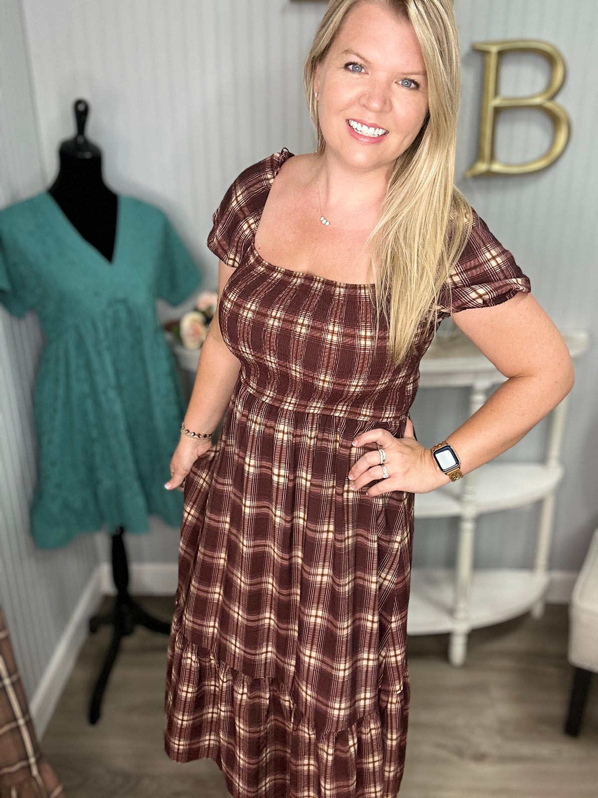 plaid ruched dress Cherry Plaid Ruched Side Sleeveless Mini Dress