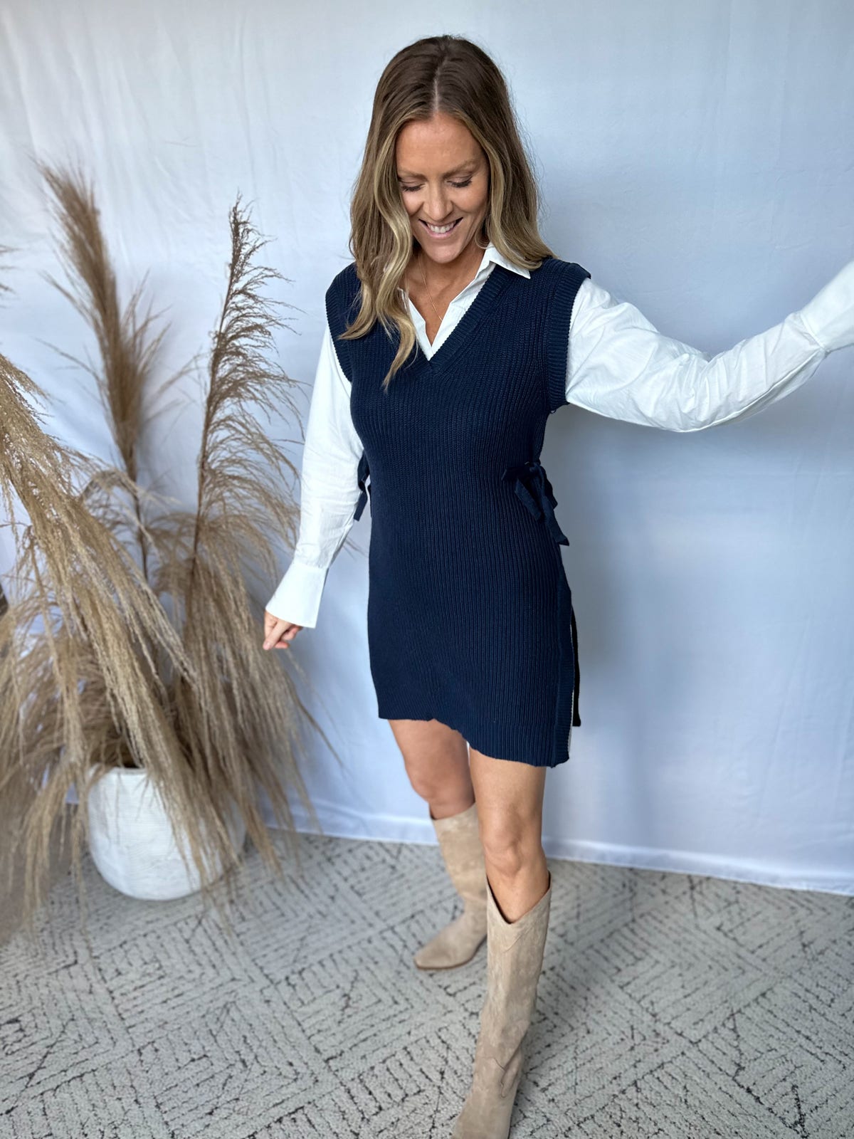 V- neck Layered Sweater Dress *Final Sale*