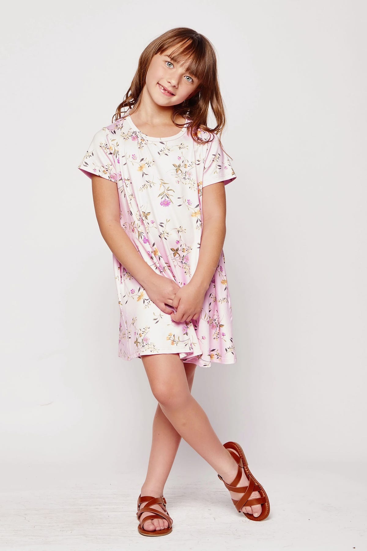 Tween Girls Pink Floral Dress | LindyLou's Boutique