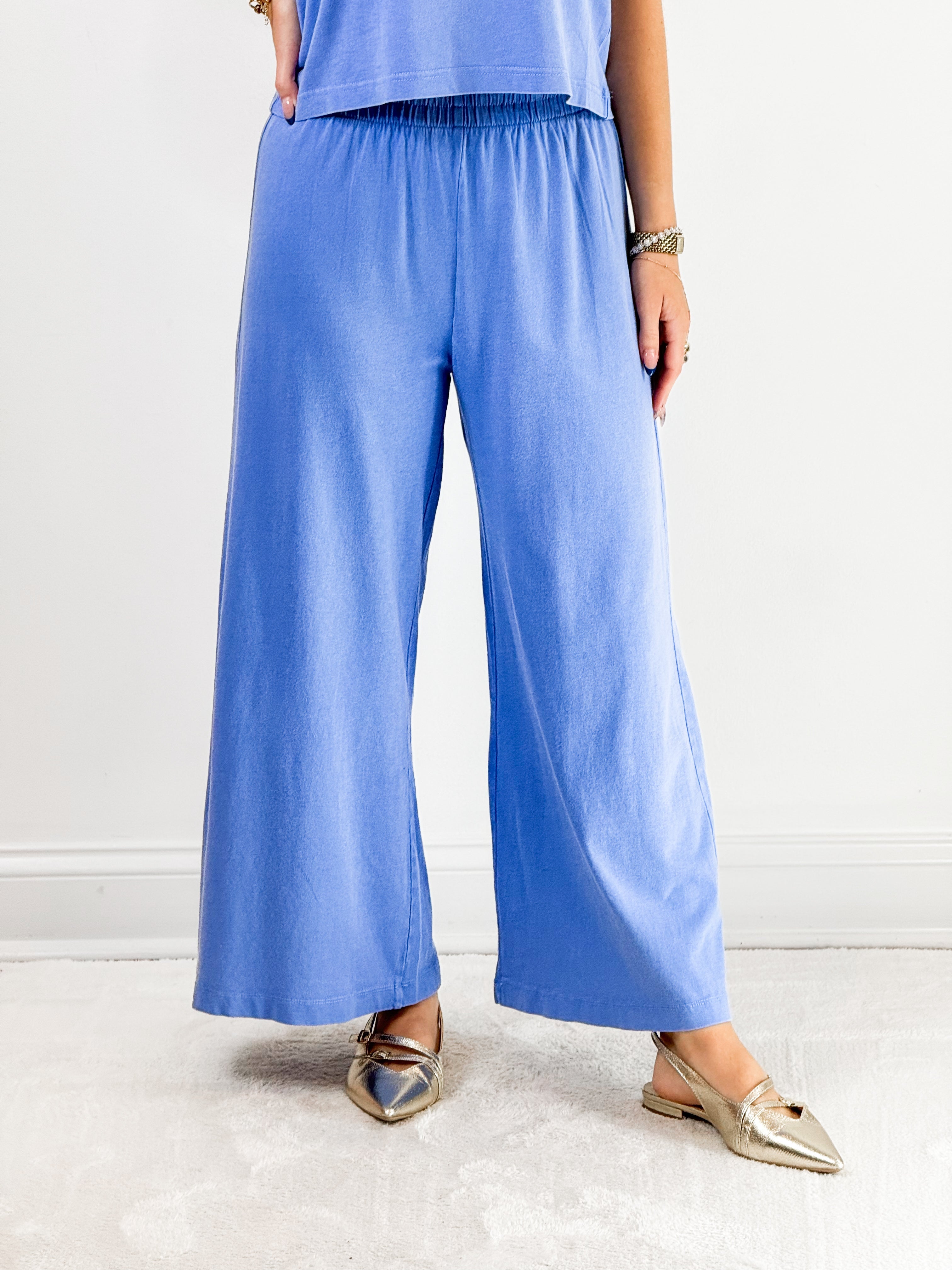 Scout Jersey Flare Pant in Bay Blue by Z Supply | LoveWell