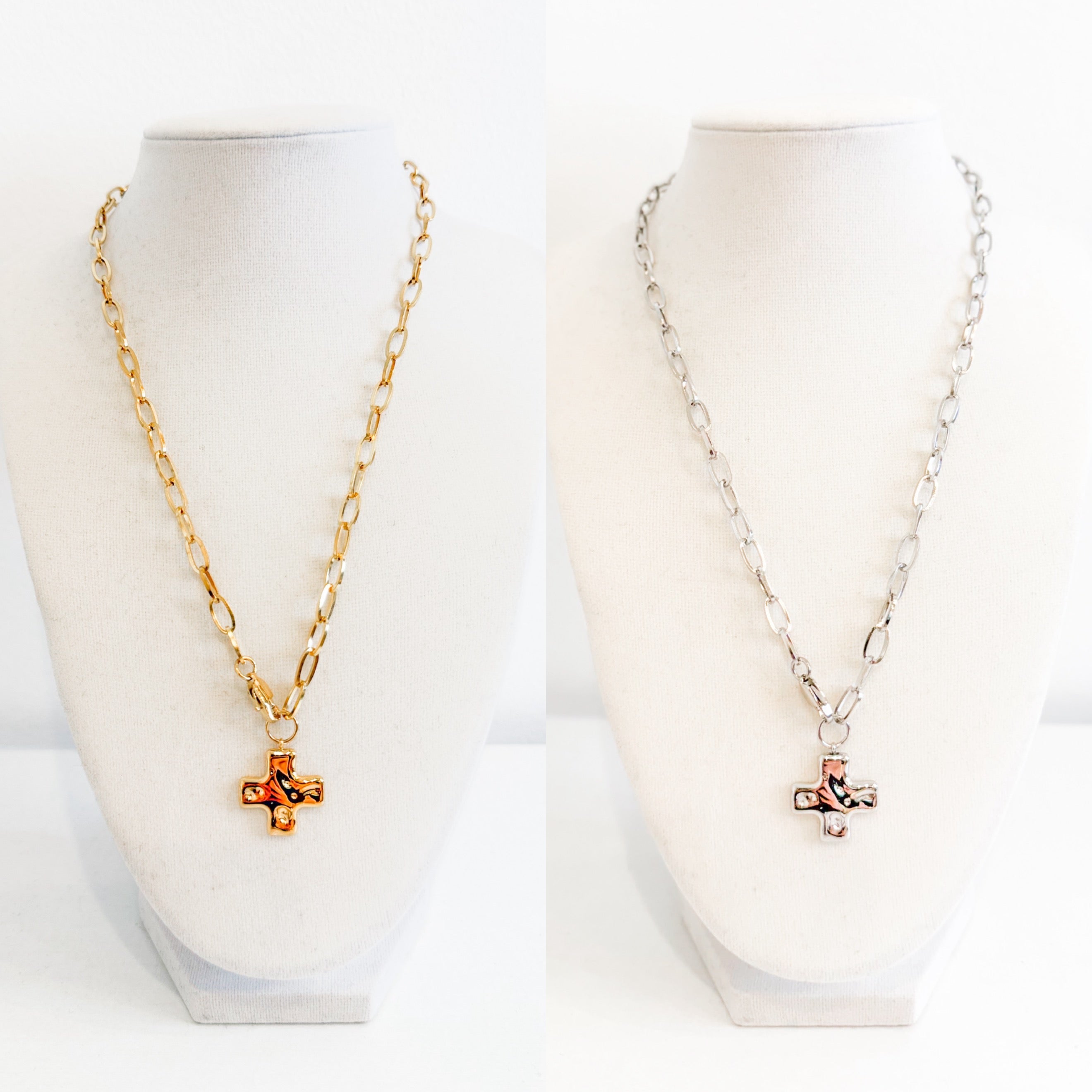 Paperclip Cross Necklace by Chansutt Pearls | LoveWell Boutique