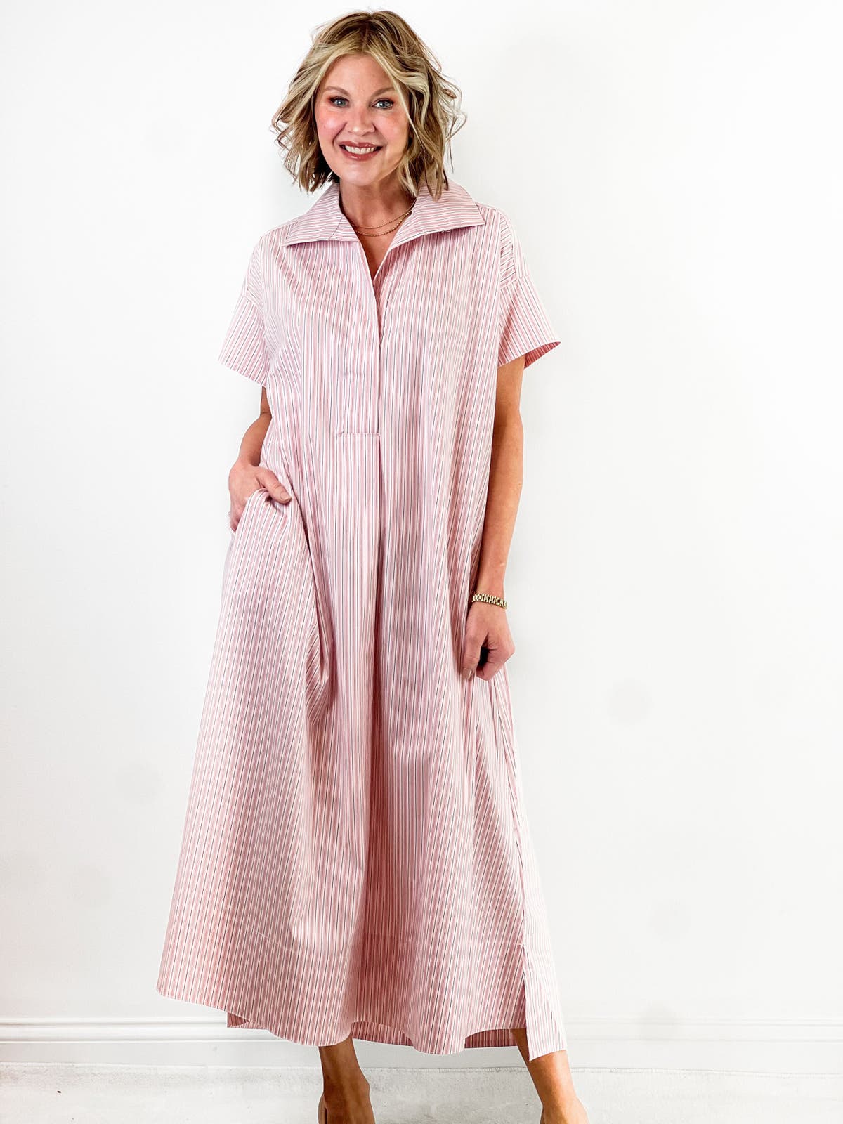 open lace back dress ELAN BUTTON FRONT SHIRT DRESS