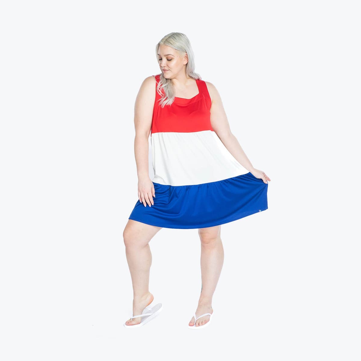 colorblock flare dress Halter Neck Fit & Flare Midi Dress main image 1
