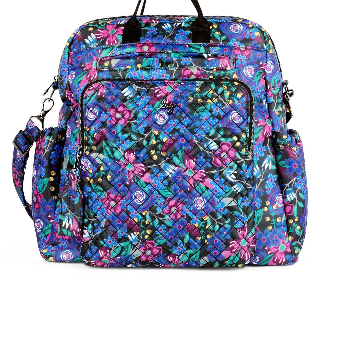 Lug Sonata Floral Convertible Tote Lug Large Quilted Convertible Tote - Sonata on QVC - YouTube main image 3