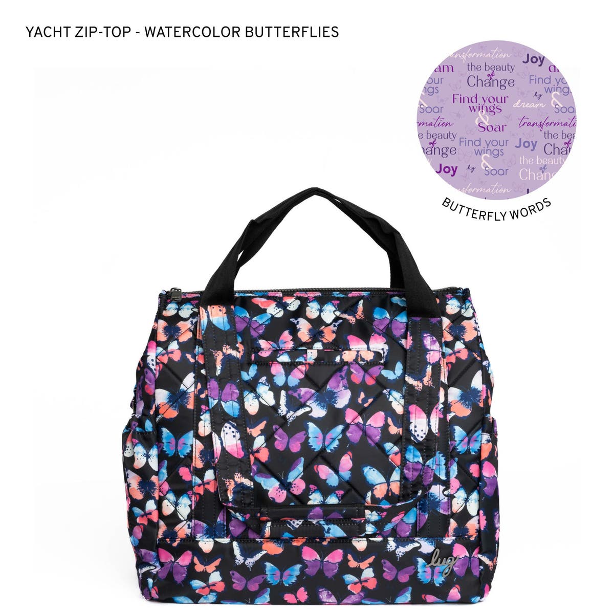 Lug Baby Yacht Tote/Shoulder Bag Stylish Hearts Navy   NWOT Kerstin Lindquist X Lug Caryall Zip-Top Tote - Yacht - QVC.com main image 4