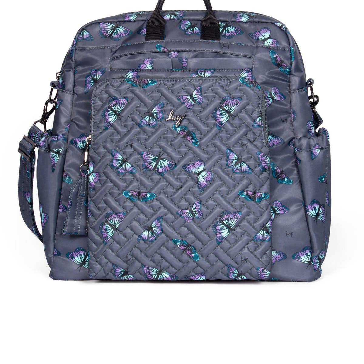 Lug Sonata Floral Convertible Tote Lug Large Quilted Convertible Tote - Sonata on QVC - YouTube main image 2