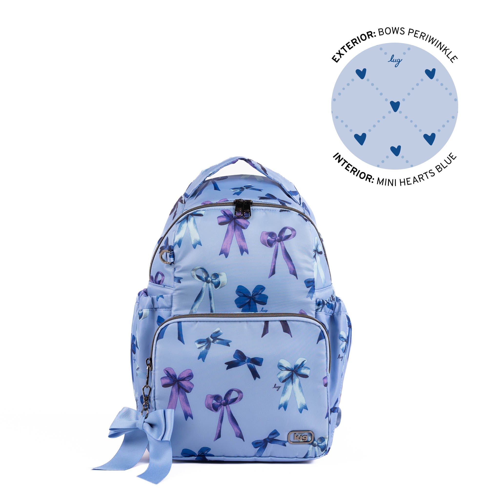 Lug Pattycake Backpack with Bow Plum Lug Patty Cake Backpack with Bow - QVC.com main image 4