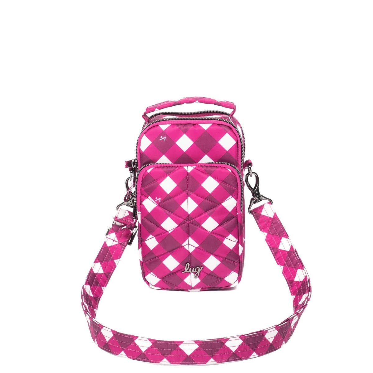 Lug Skeeter Mini SE Convertible Crossbody in the Pink Plaid pattern. NWOT Lug Pink Plaid Skeeter Mini SE Crossbody/Belt | Mercari main image 3