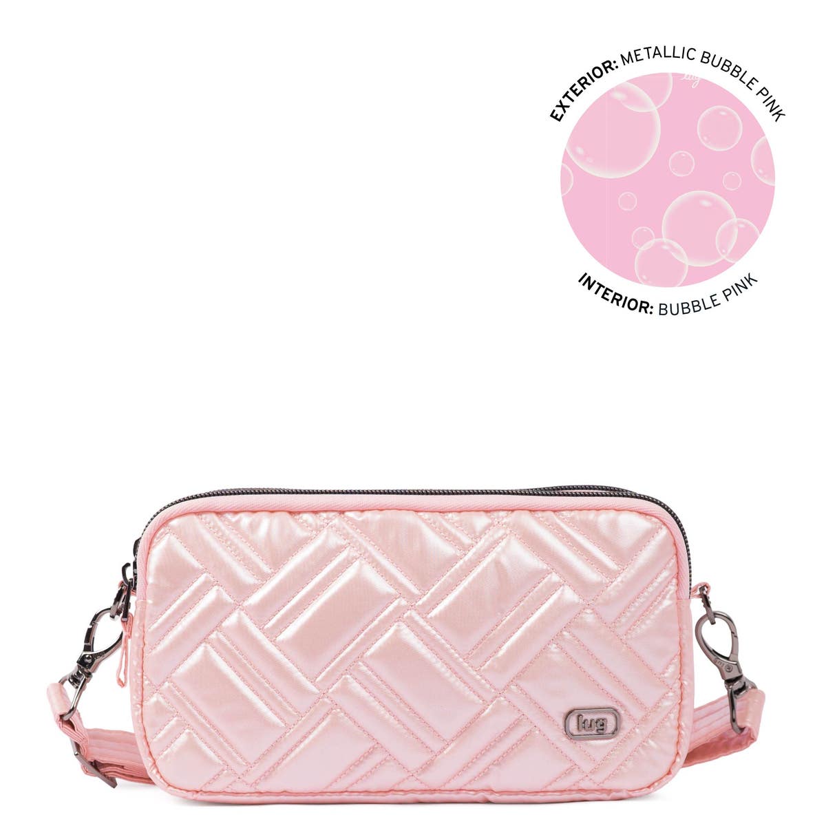Lug Quilted Symphony Convertable Pink Crossbody Bag Symphony Convertible Tote Bag | Lug main image 3