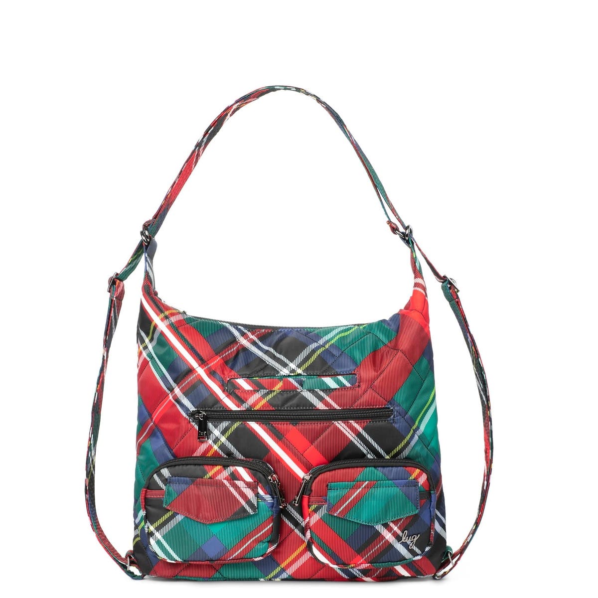 LUG ❤️Zipliner 2 Magenta  Quilted Hobo purse convertible backpack Zipliner 2 Convertible Hobo Bag | Lug main image 4