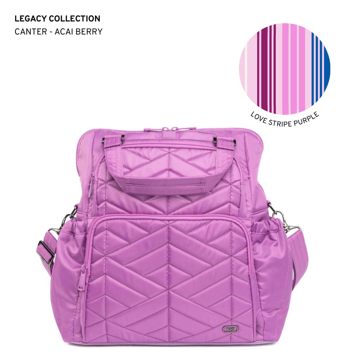 Lug Canter Legacy Convertible Tote/Backpack/Crossbody Purple Lug Convertible Tote - Canter 2 - QVC.com main image 4