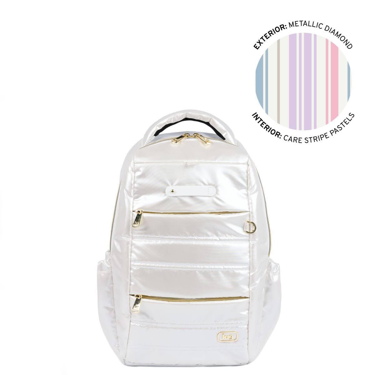 Lug Quilted Backpack - Metallic Silver Lug Roadster Backpack-Metallic Pearl - Just Bags Luggage Center main image 2