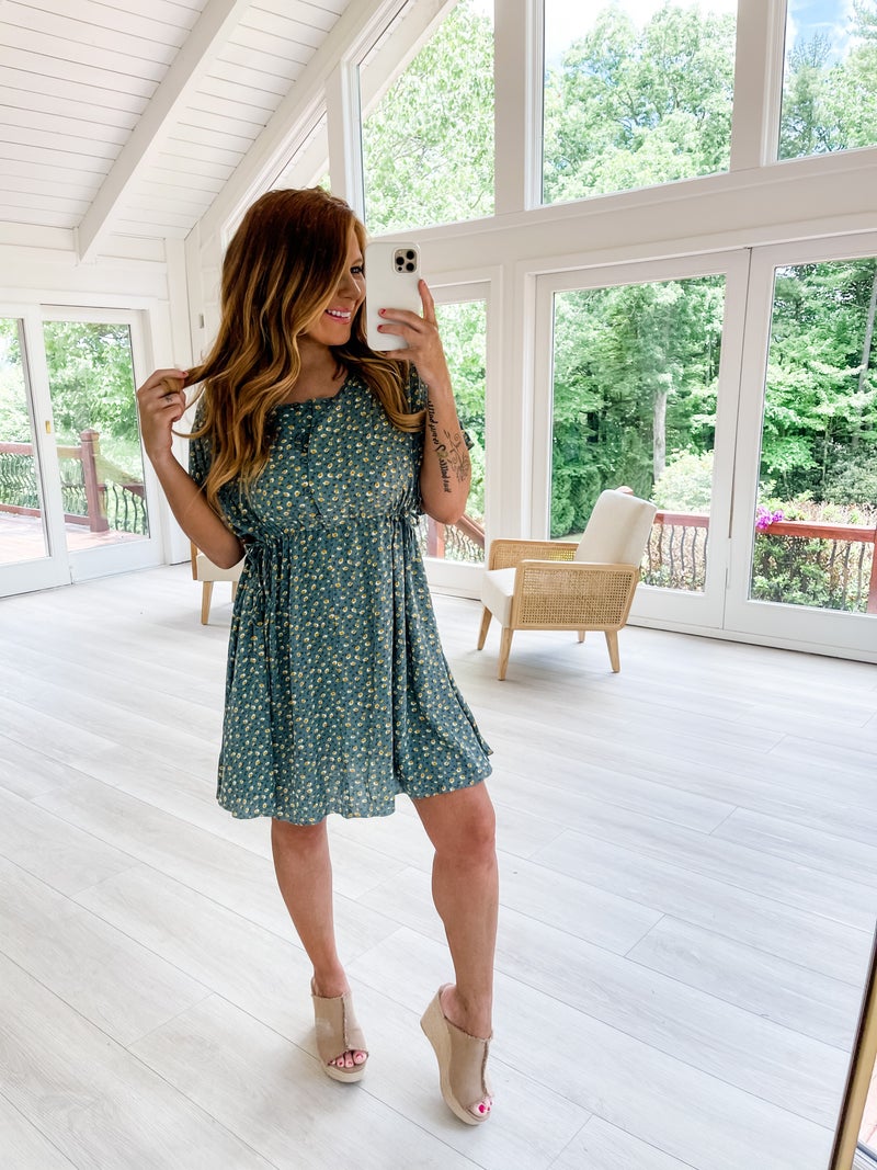 dusty sage floral dress