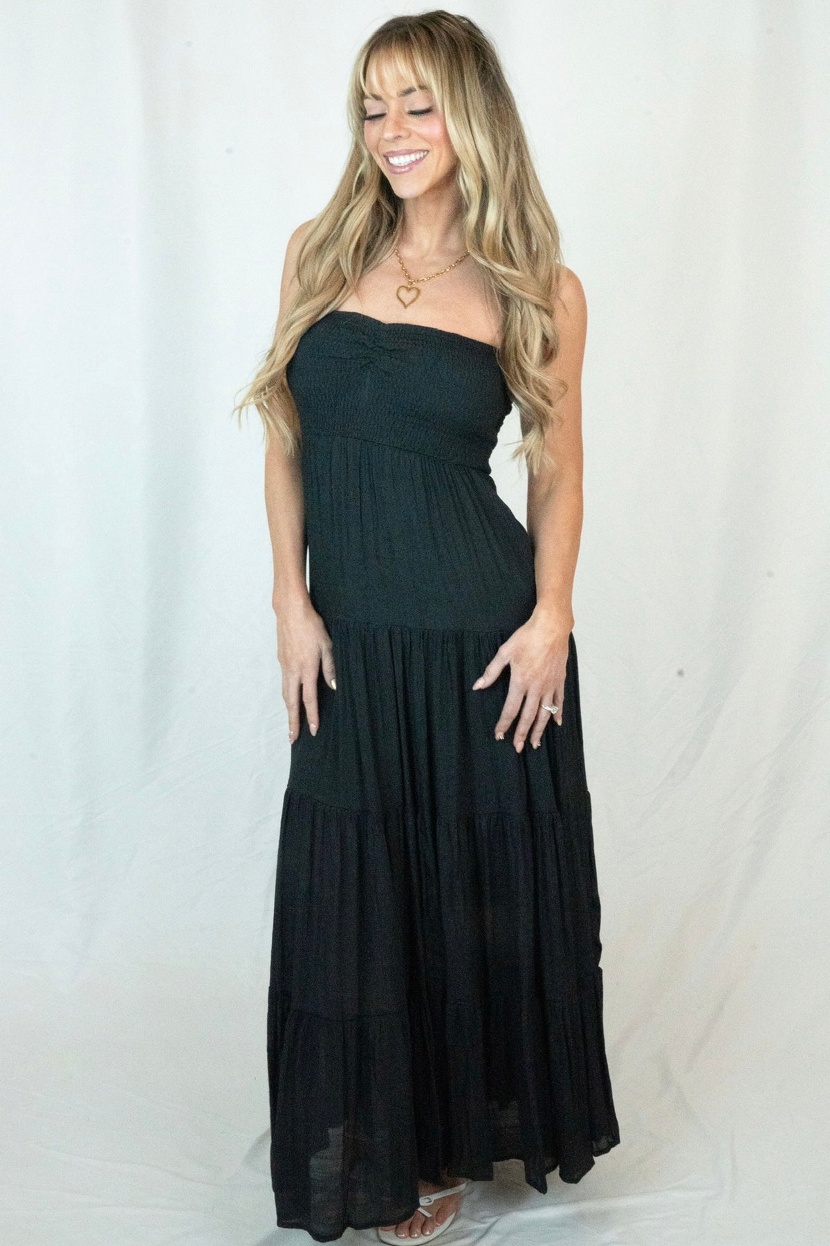 smocked strapless maxi dress Myra Bodice Tube in Light Mint Small Strapless Smocked Maxi Dress -