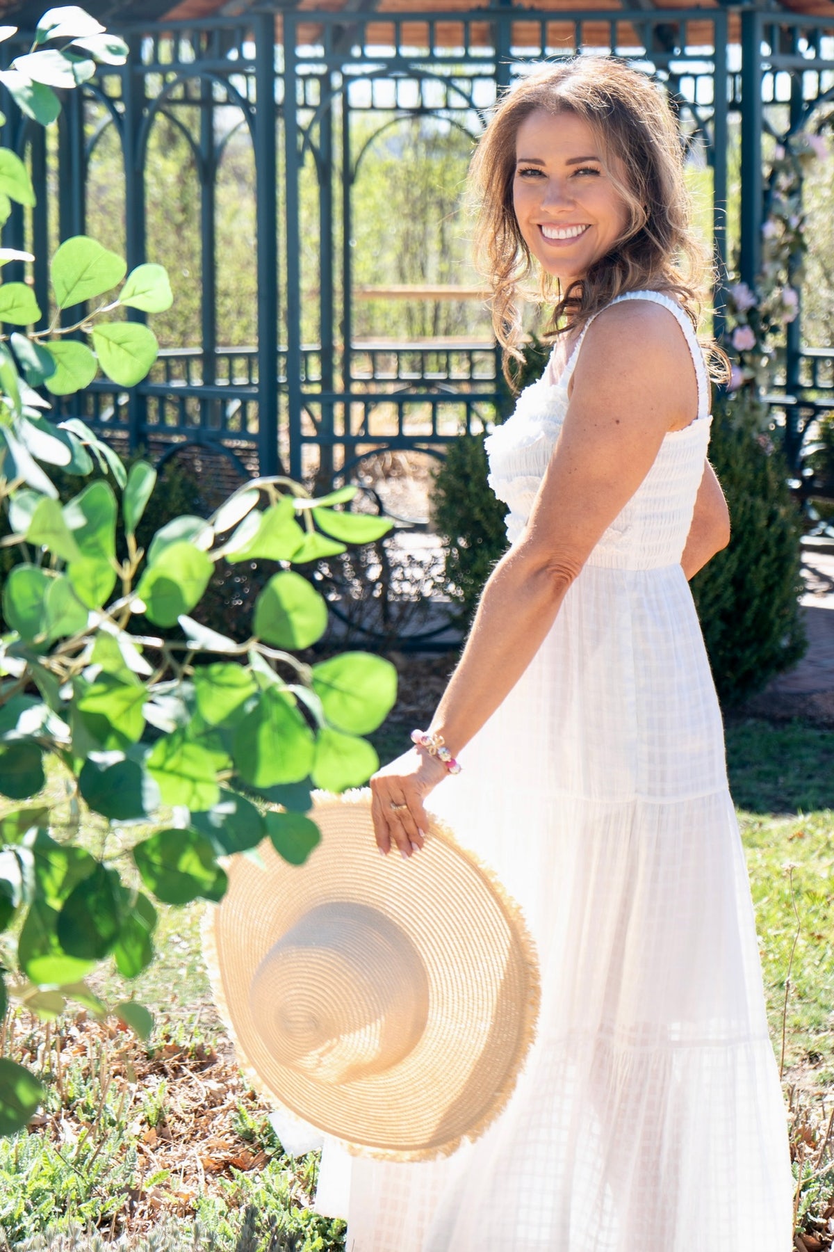 Elizabeth Lace Smocked Dress - off white/large Elizabeth Lace Smocked Dress - off white/large
