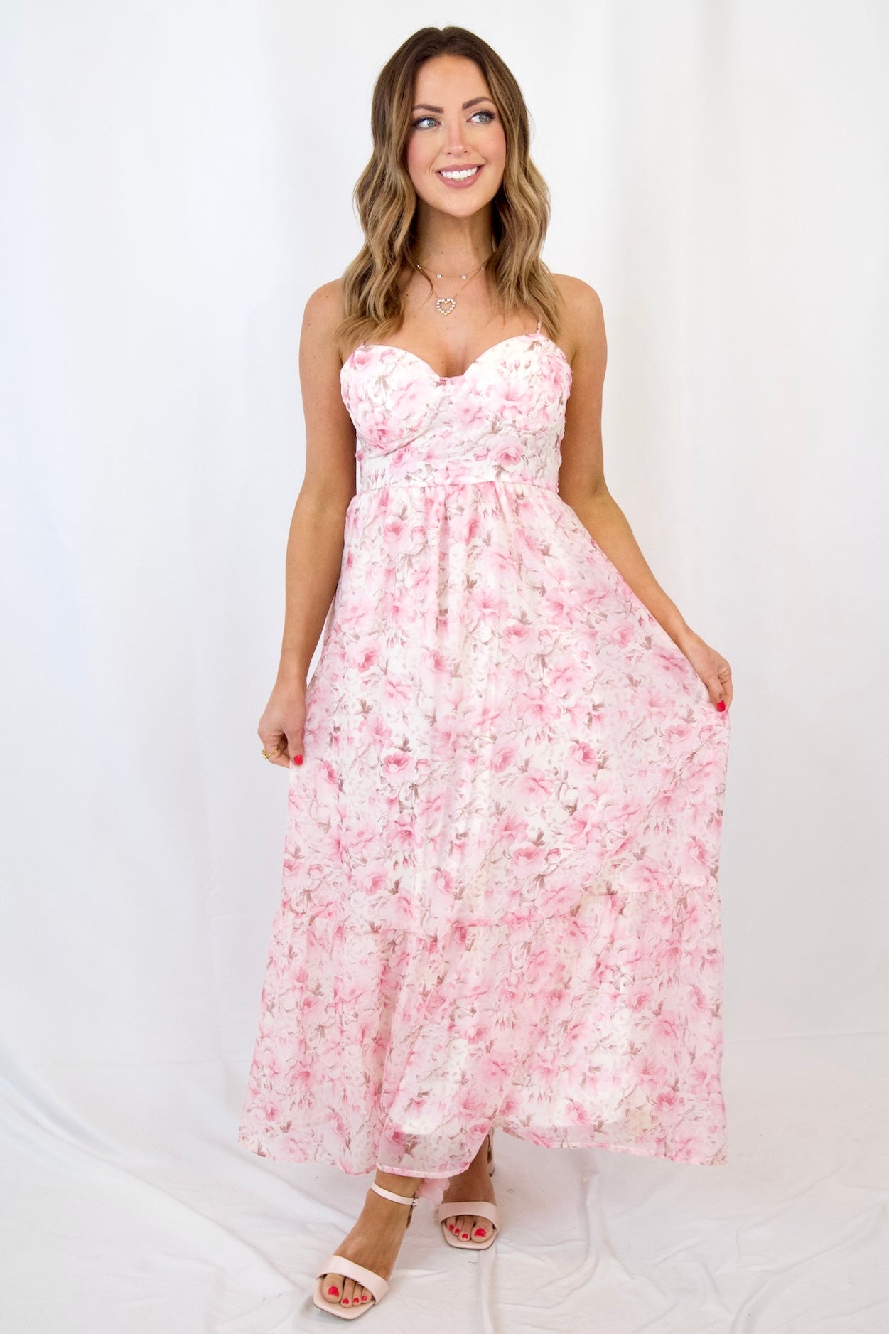 chinese dress ladies Floral Embroidered Tank Maxi Dress main image 1