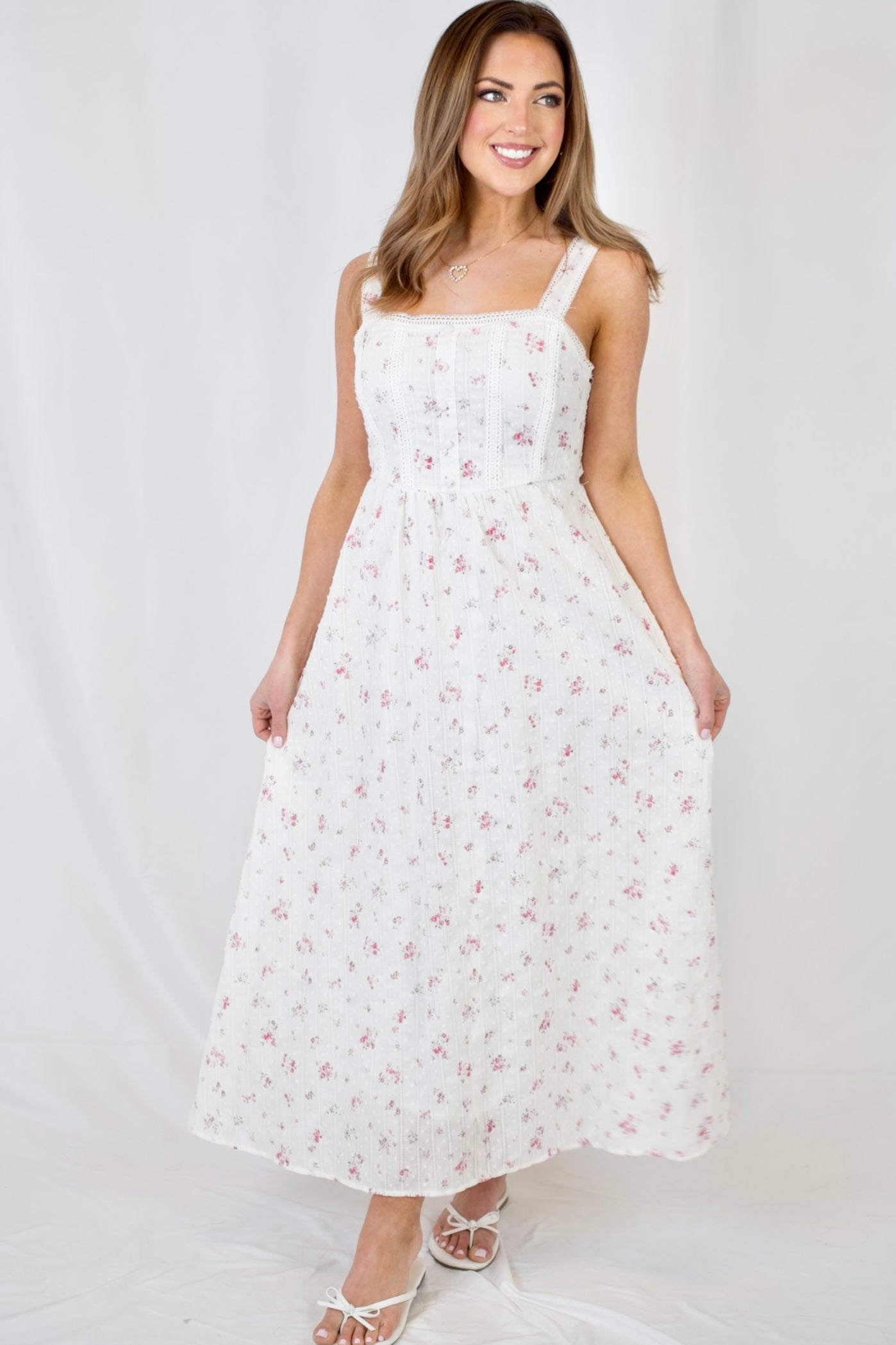 Saylor Lace Stripe Floral Dress | Much Ado Boutique | Women's Clothing  Boutique in Colorado