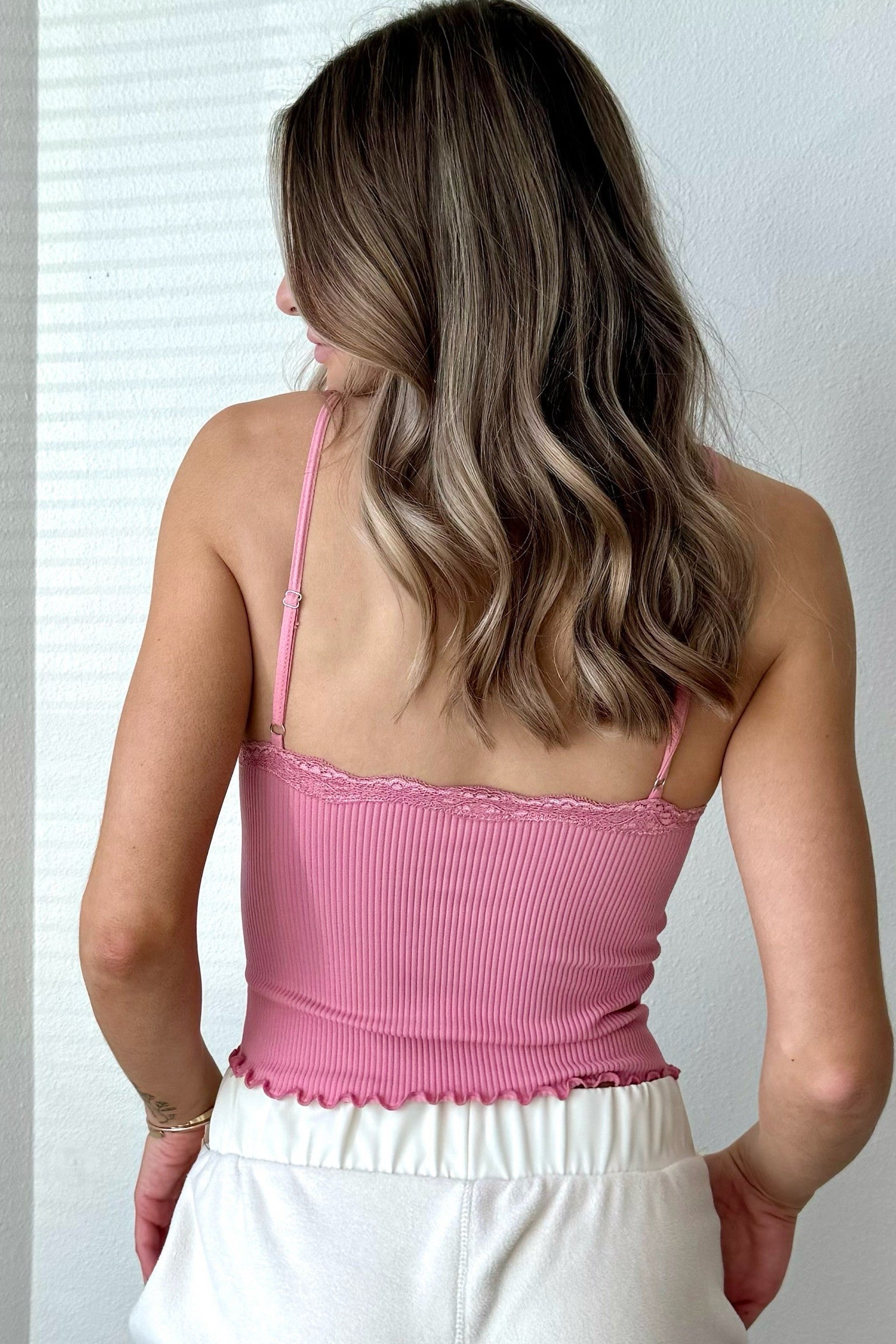Emma Ribbed Lace Trim Cami *Final Sale* | Much Ado Boutique