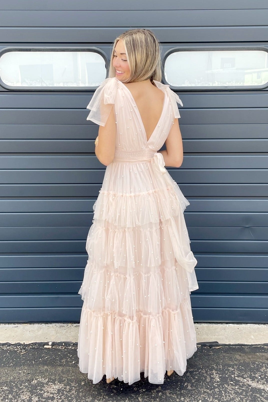 Delilah Tiered Pearl Maxi Dress *Final Sale* Much Ado Boutique