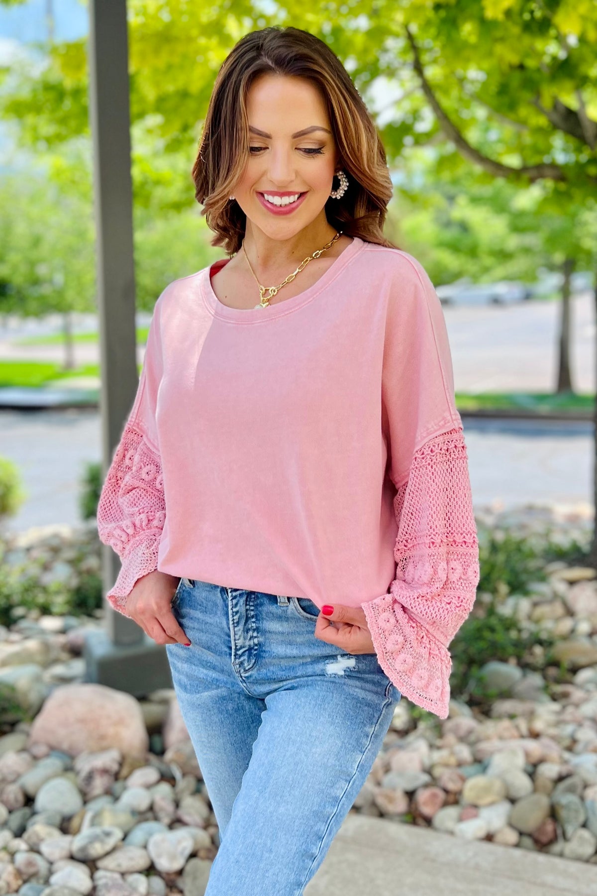 Juniper Laced Sleeves Top | Much Ado Boutique | Women's