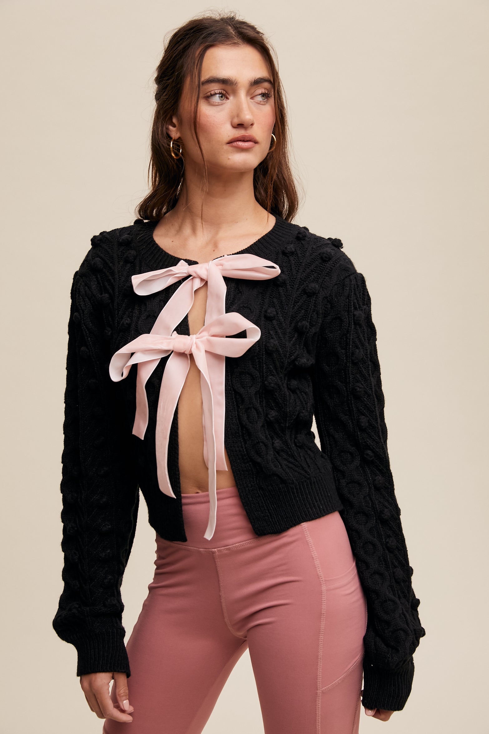 Winnie Cable Knit Bow Tie Cardigan *Final Sale* | Much Ado
