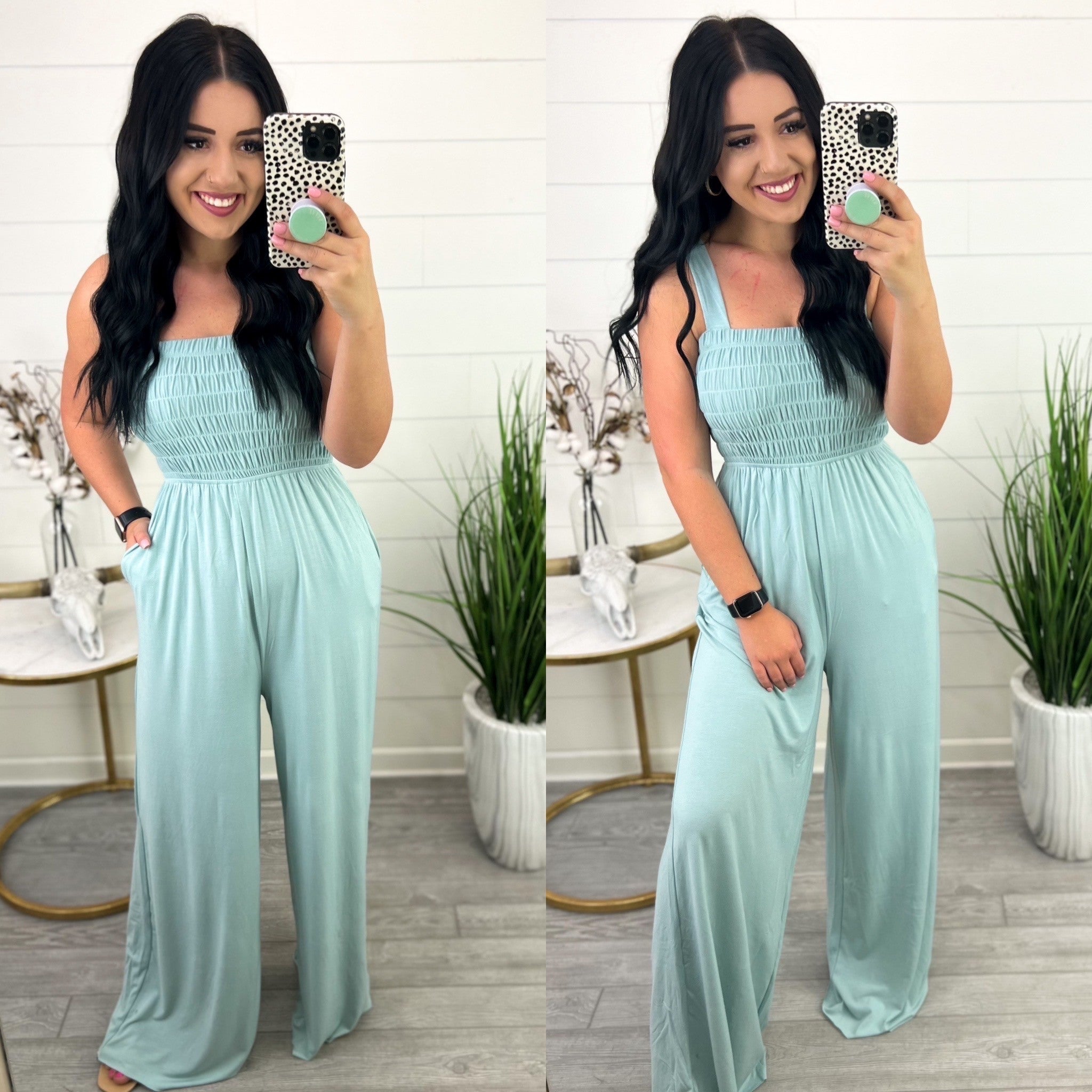Zenana Zeals - Joyful Smocked Jumpsuit *Final Sale