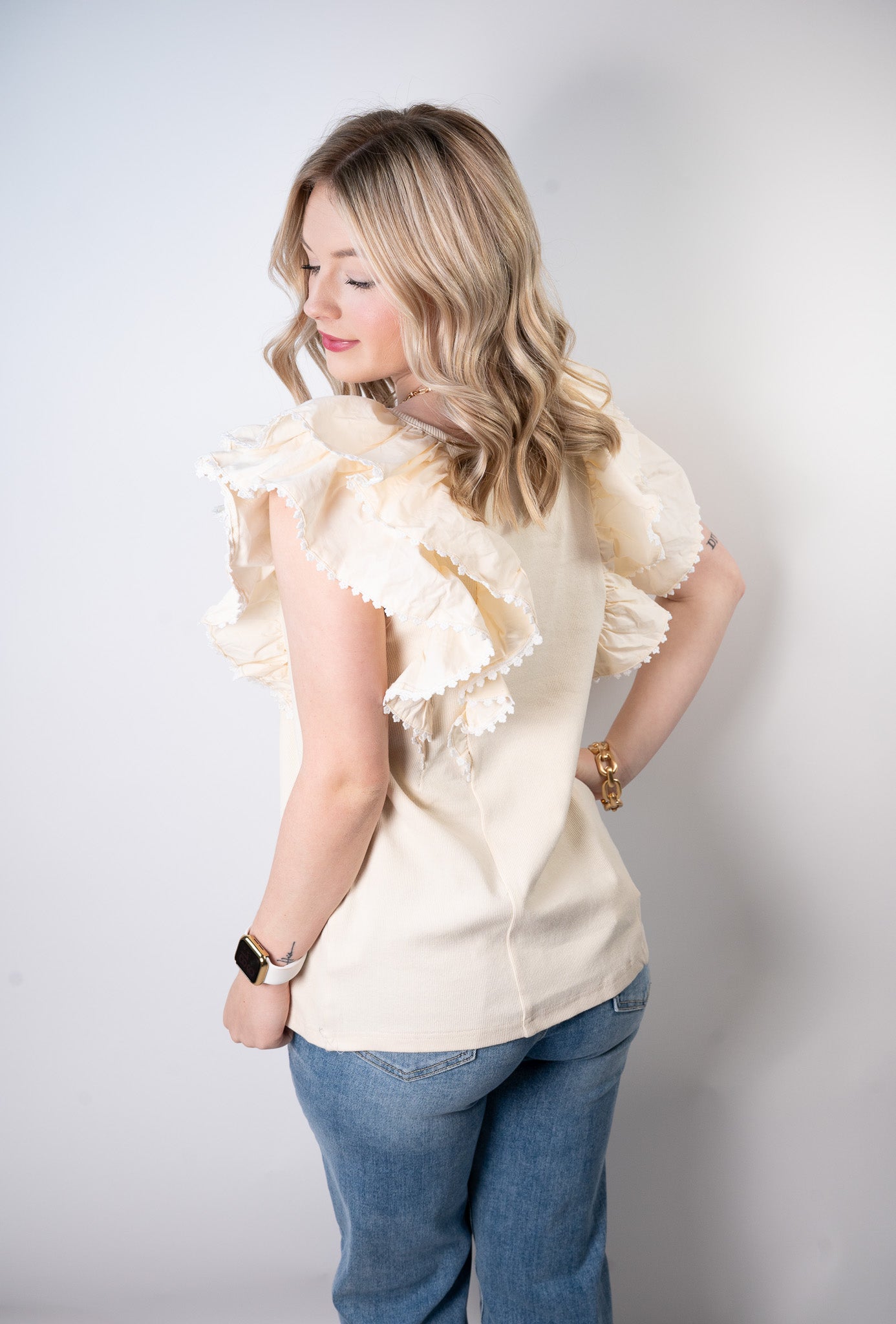 double ruffle top
