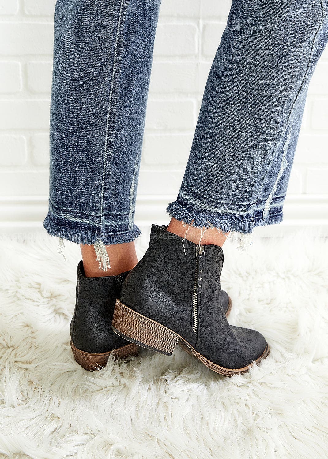 very g divine tooled bootie