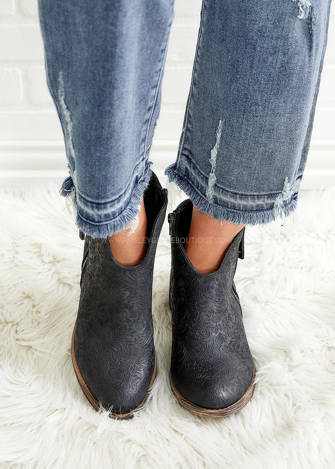 very g divine tooled bootie