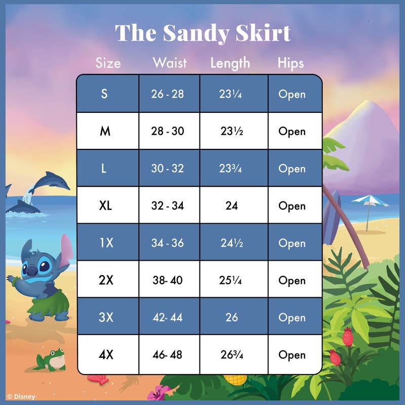 STITCH SHOPPE DISNEY LILO AND STITCH BEACH SCENE  SANDY SKIRT *Final Sale*