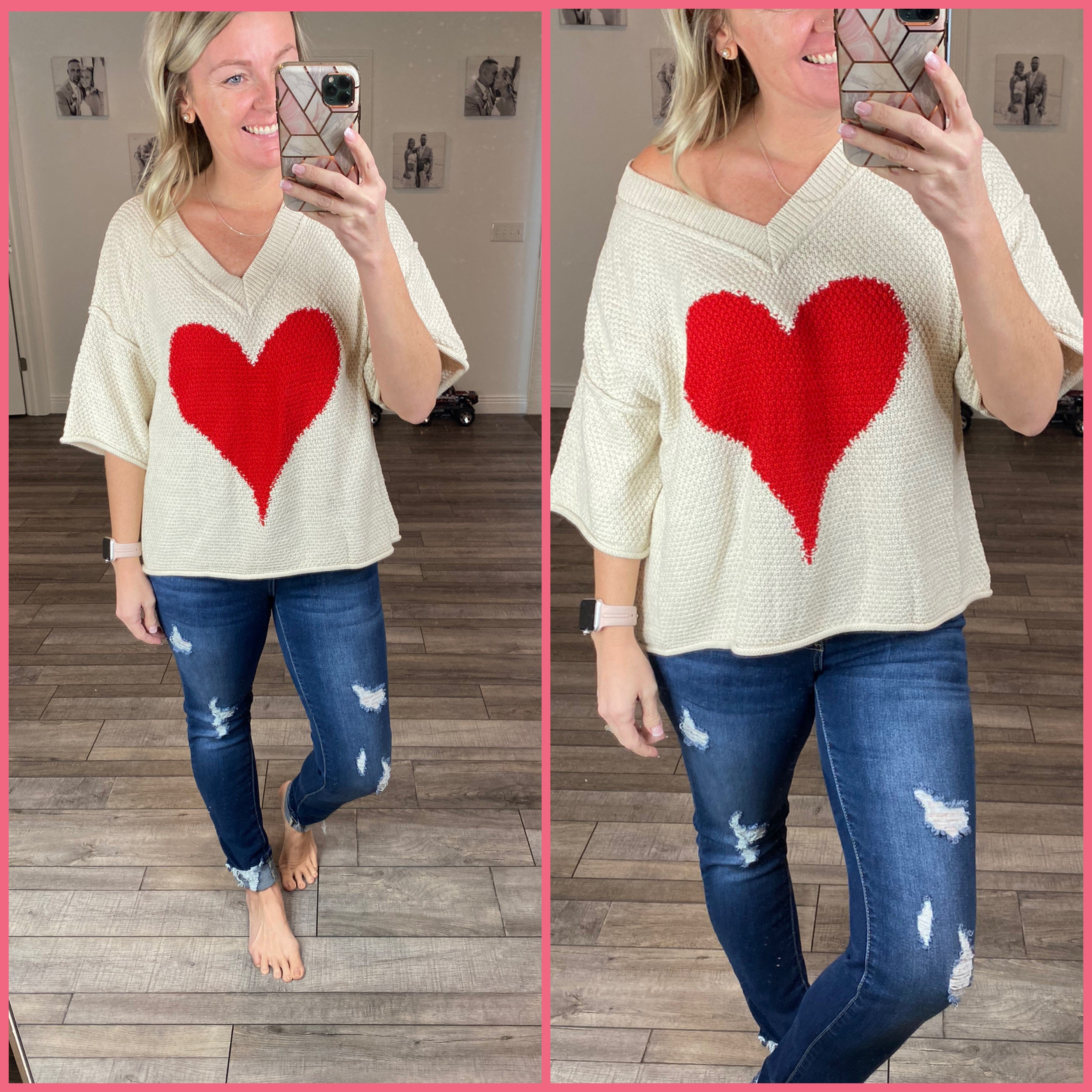 bleeding heart sweater