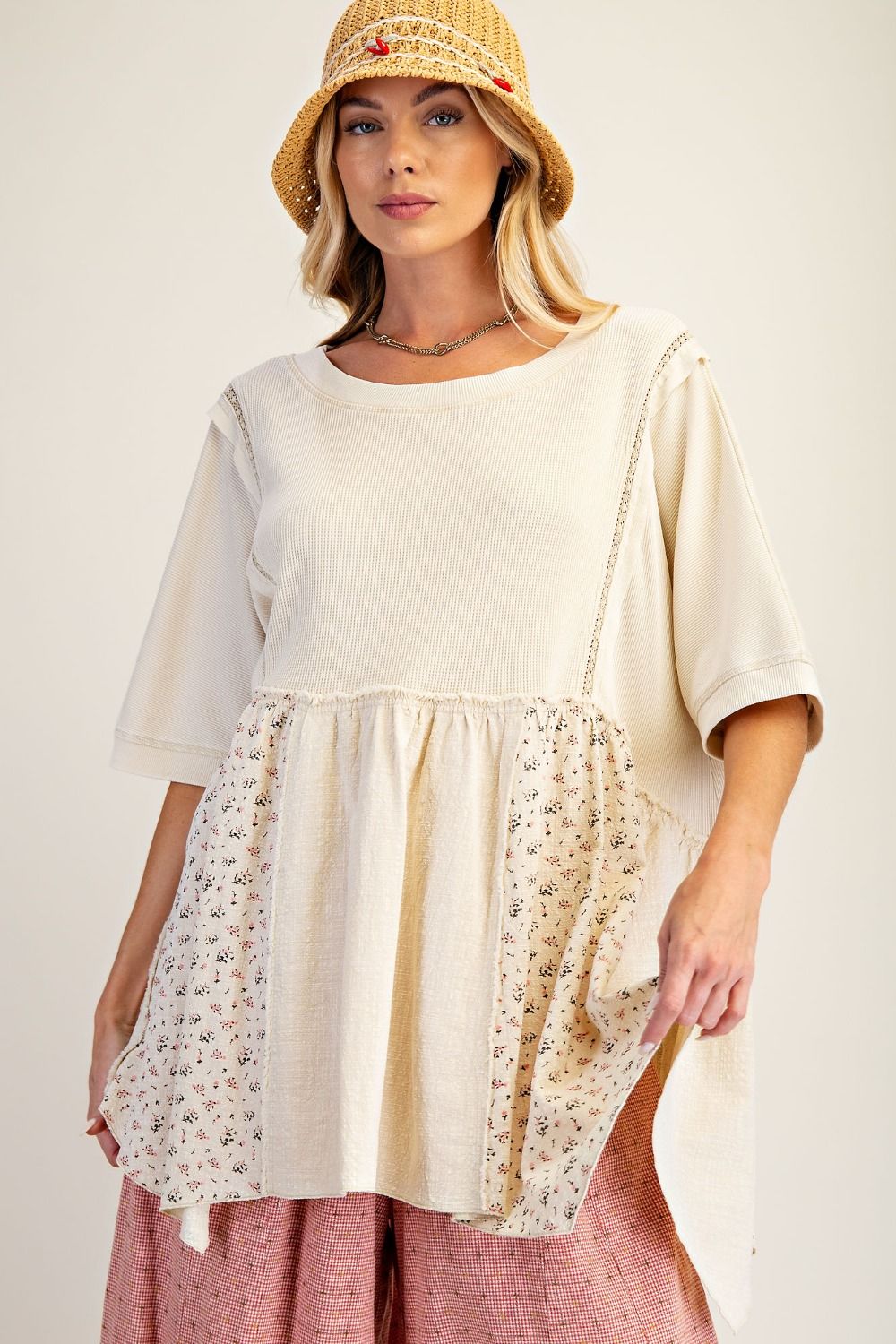 トップス Paula lacey chiffon tops AM1801 ANDMARY】Paula lacey chiffon tops
