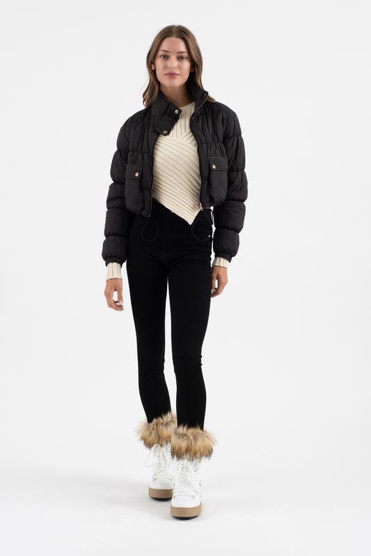 Celebrate The Journey Crop Puffer Jacket