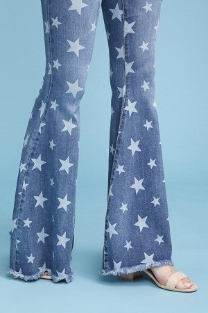 judy blue star flare jeans