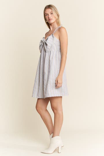 panolia bow front mini dress panolia bow front mini dress Cressida Bow-Detail Pleated A-Line Mini Dress in Black