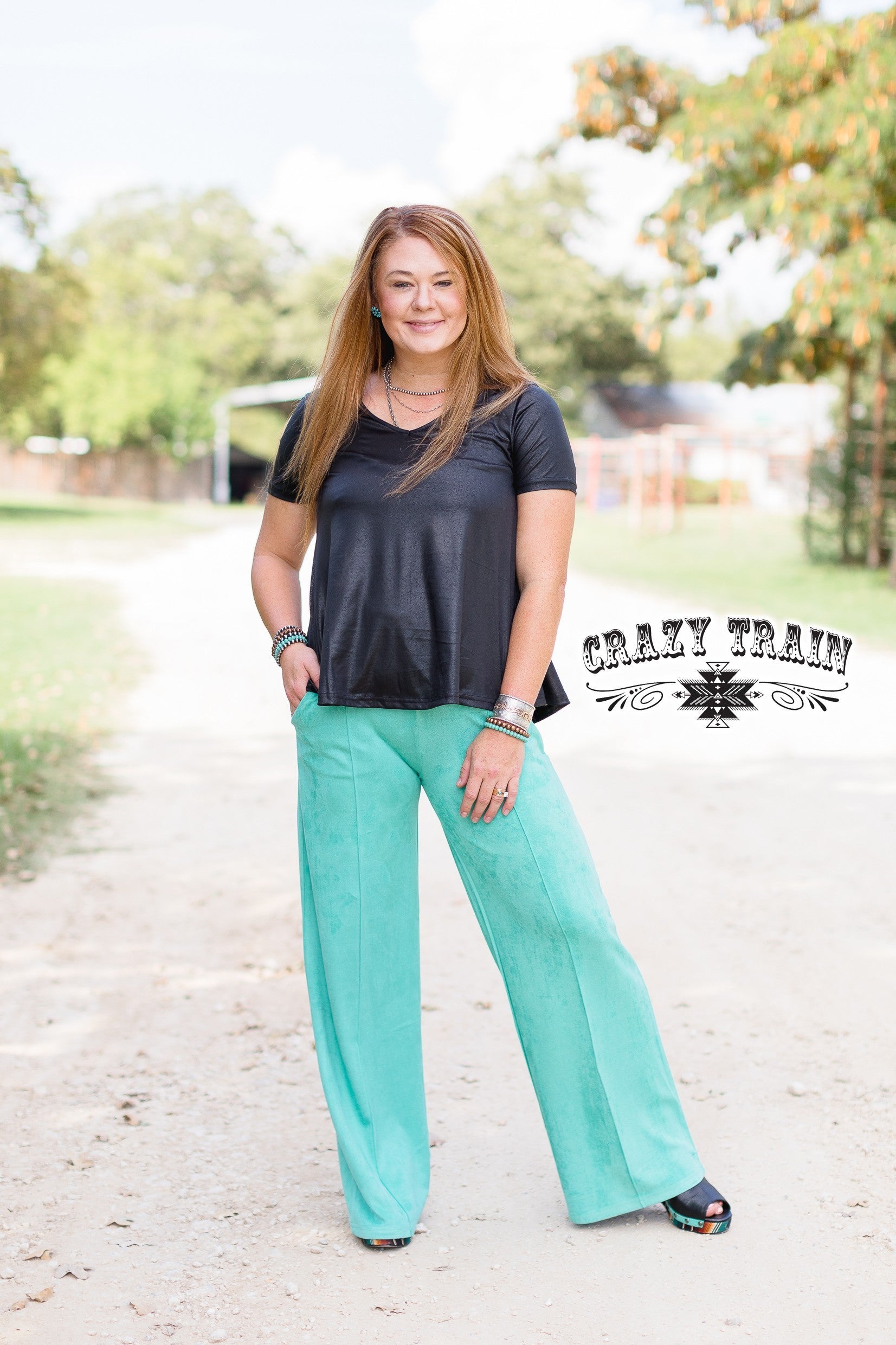Crazy Train Turquoise Rexbury Trousers 