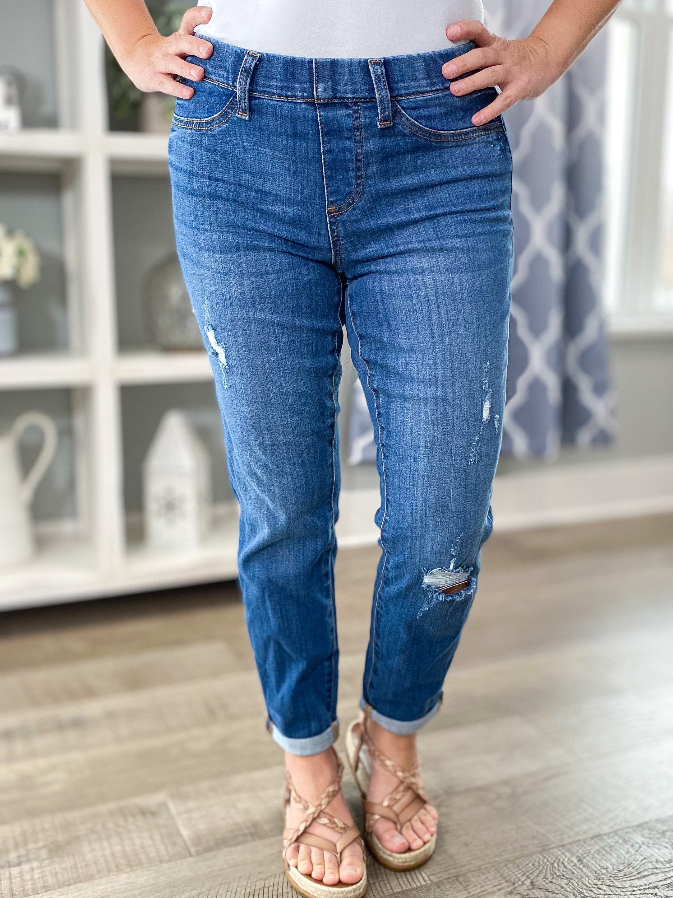 Easy Going Judy Blue Pull On Boyfriend 
