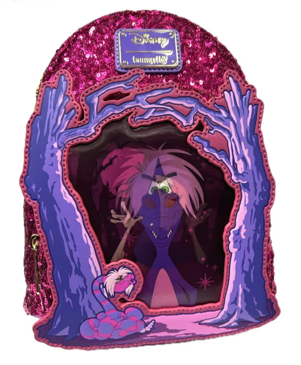 Loungefly Disney 王様の剣 マダムミム ミニバッグ Loungefly UK EXCLUSIVE Disney Madam Mim Lenticular Sword in the