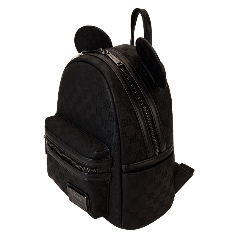 【Loungefly】Mickey Mouse Checkered Texture Mini Backpack Mickey Mouse Checkered Texture Convertible Mini Backpack