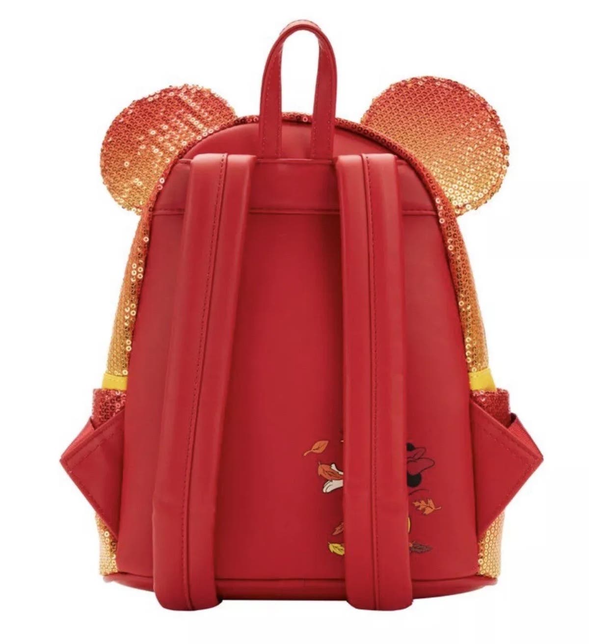 disney fall sequin minnie mouse ombre mini backpack Exclusive Halloween | Officially Licensed | Plastic/Vegan Leather/Silicone plays in the leaves Loungefly Disney Fall Sequin Minnie