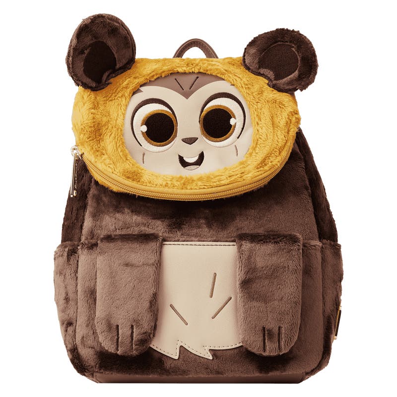 【Lounge Fly】Star Wars Plush Wicket Mini Backpack Loungefly Disney Star Wars Plush Wicket Mini Backpack