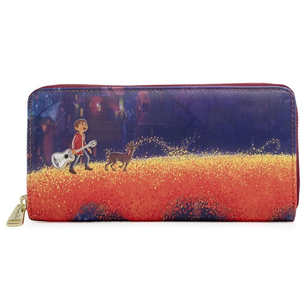 LOUNGEFLY Disney Pixar Coco Marigold Bridge Zip Around