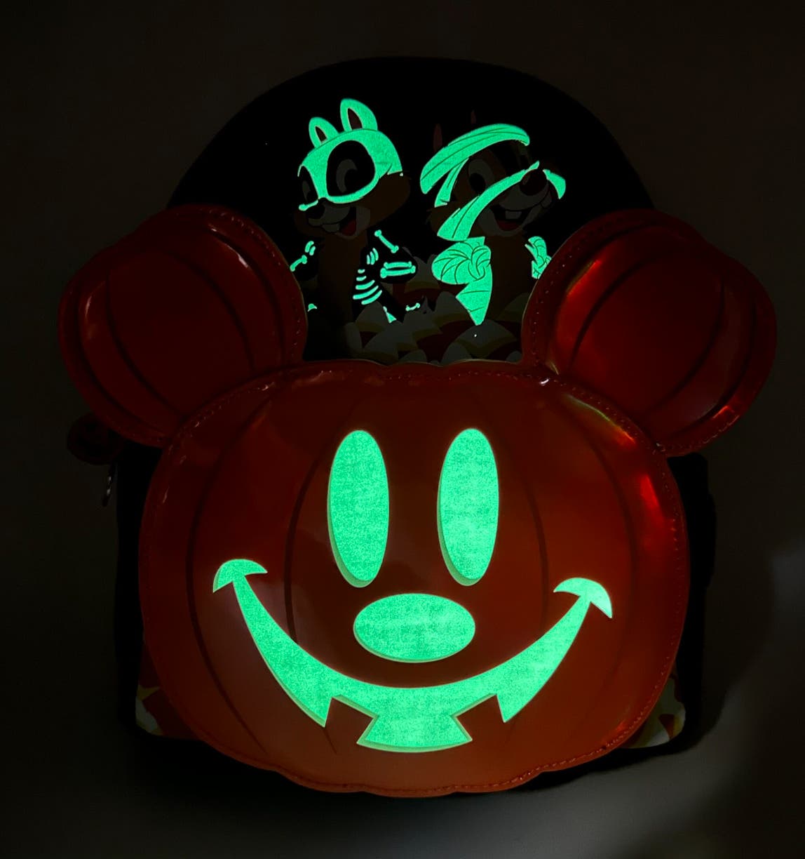 disney mickey mouse jack-o-lantern mini-backpack Loungefly x Mick-O-Lantern Pumpkin Mini Backpack  GeekCore ears) x 9 1/2 W x 5 D Its always time for trick Loungefly Disney Mickey Mouse Jack-o'-lantern