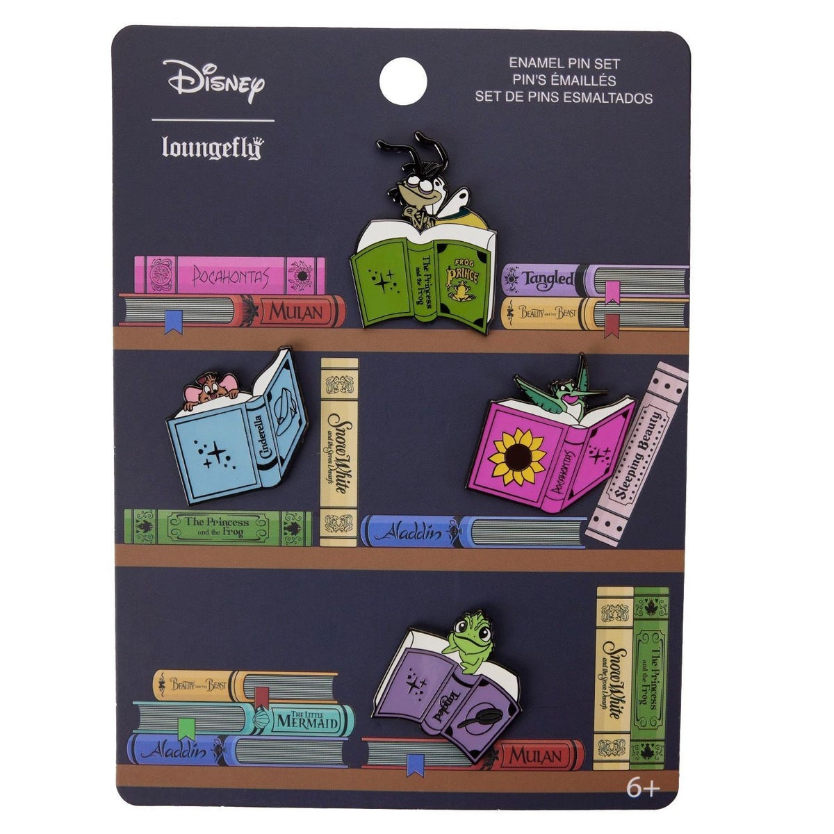 LOUNGEFLY Disney Princess Books 4pc Pin Set | MadBagger.com 