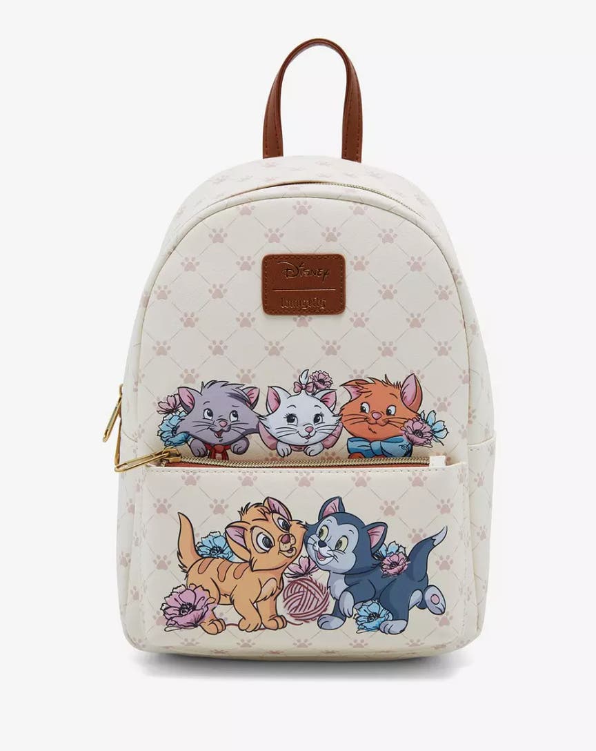 disney cats loungefly mini backpack x Women's Handbag & Zip Around Wallet Set its just begging to become your emotional support accessory Modern Pinup Disney Cats Loungefly