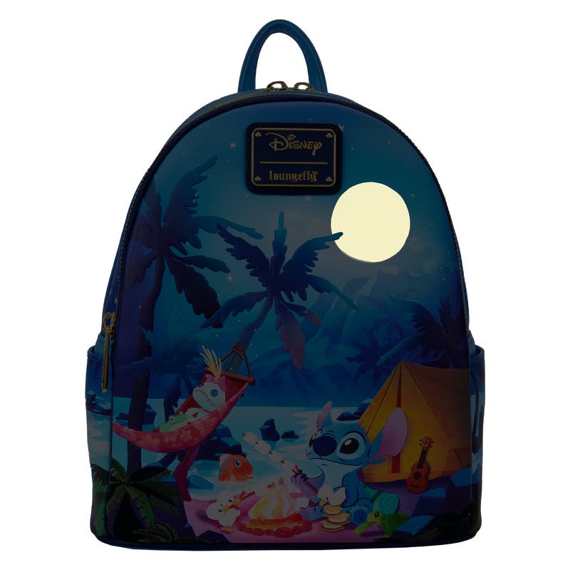 Loungefly Disney Lilo & Stitch Camping Cuties Glow Mini Backpack NWT Amazon.com: Loungefly Disney Stitch Camping Cuties Glow Mini  main image 4